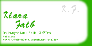 klara falb business card